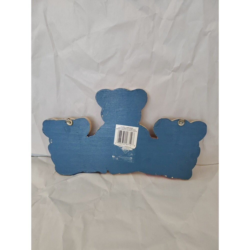 Vntg. Coat Rack Teddy Bear Trio (3 Hook) Primary‎ Colors/Children's/GrannyCore - Picture 2 of 16